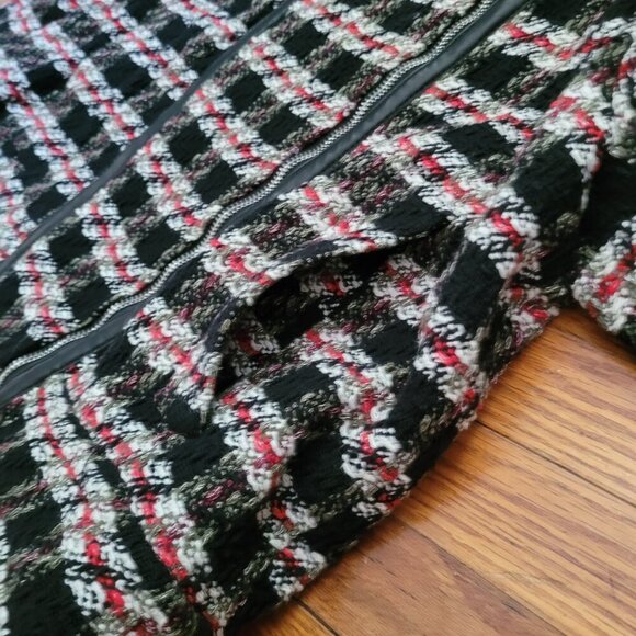 ZARA | Knit Faux Leather Textured Stripe Jacket | Sz. M - Picture 8 of 9